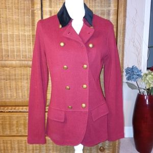 Ralph Lauren Knit Riding Jacket Velvet Collar Equestrian Vintage MEDIUM